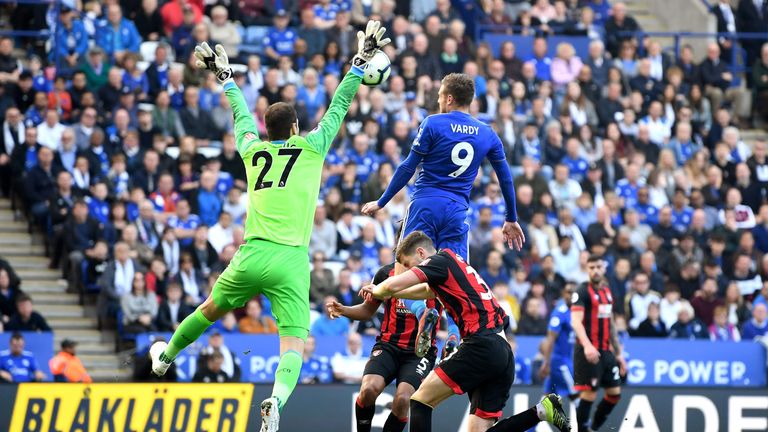 Vardy secured the points with a flying header