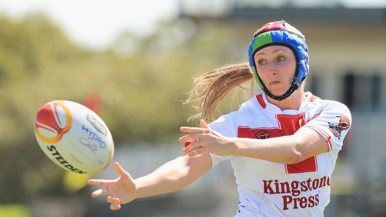 Jodie Cunningham during the 2017 Rugby League World Cup Semi Final match between England and New Zealand at Southern Cross Group Stadium on November 26, 2017 in Sydney, Australia.