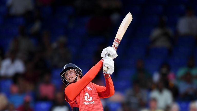 Joe Root batting in St Kitts in an England T20