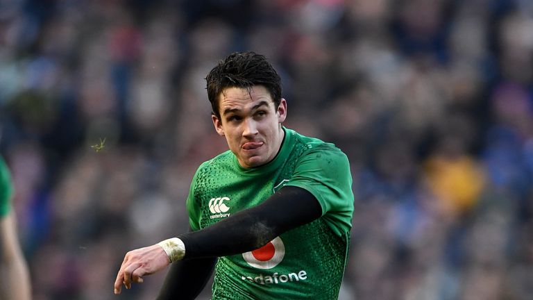 Joey Carbery during the Guinness Six Nations match between Scotland and Ireland at Murrayfield on February 9, 2019 in Edinburgh, Scotland.