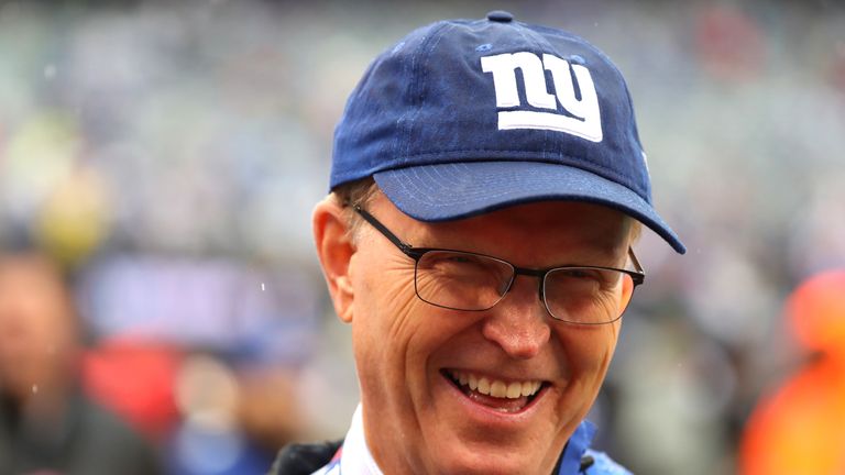 President, CEO and co-owner of the New York Giants John Mara looks on during warm ups before the game against the Jacksonville Jaguars at MetLife Stadium on September 9, 2018 in East Rutherford, New Jersey.