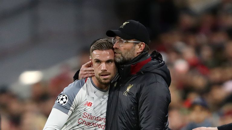 Jordan Henderson hobbled off in the 13th minute at the Allianz Arena