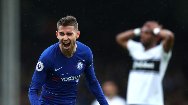 Jorginho gives Chelsea lead over Fulham