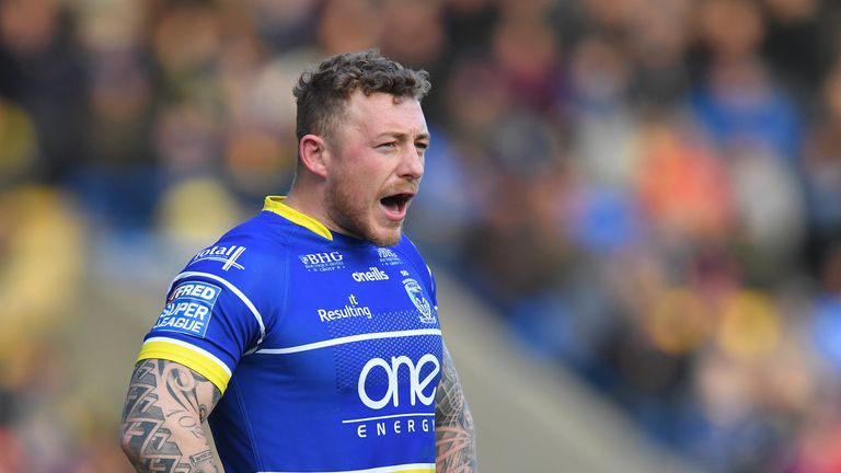 Warrington Wolves' Josh Charnley in action against Hull KR at Halliwell Jones Stadium in Super League