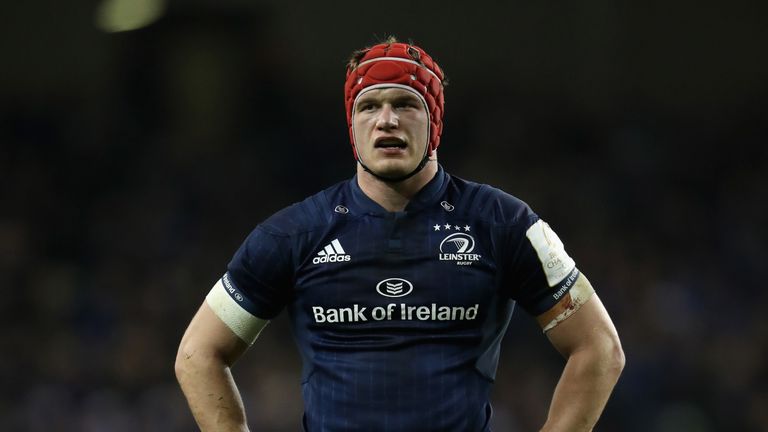 Josh van der Flier during the Champions Cup match between Leinster Rugby and Bath Rugby at the Aviva Stadium on December 15, 2018 in Dublin, Ireland.