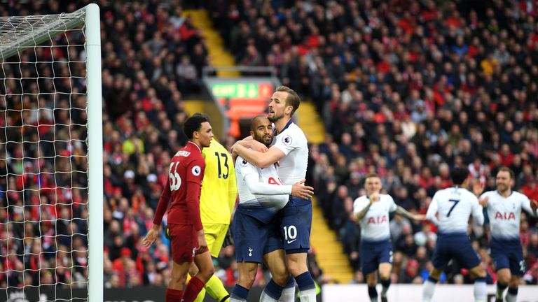 Lucas Moura converted from close range to equalise for Tottenham