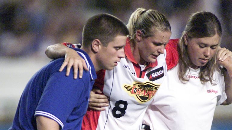 Kelly Smith was badly injured while playing for Philadelphia Charge in the USA