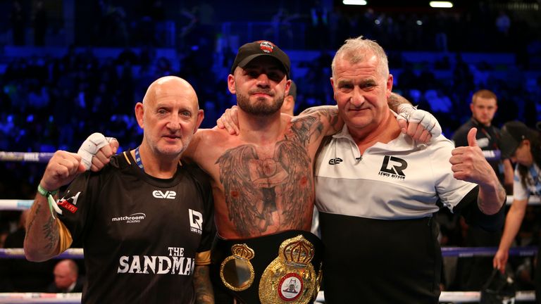 Lewis Ritson celebrates after bouncing back from his sole defeat to secure victory at super lightweight.