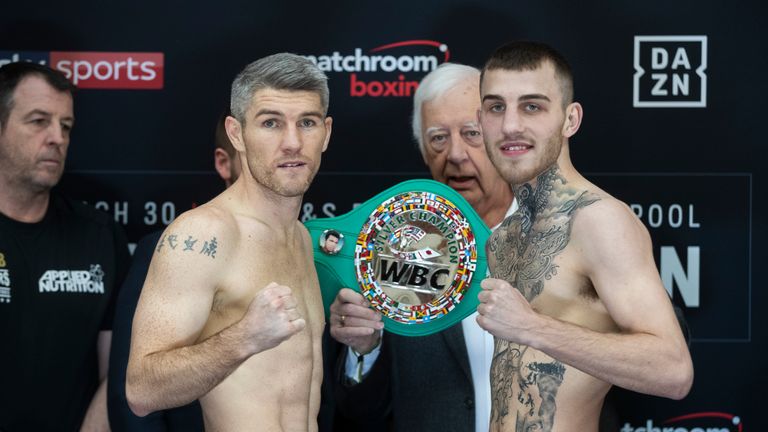 Liam Smith and Sam Eggington Weigh In ahead of their fight on saturday night the M&S Bank Arena, Liverpool.