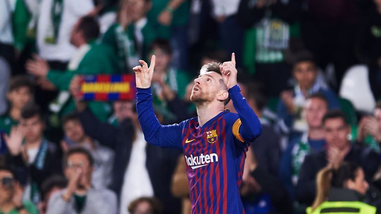 Lionel Messi scored a hat-trick against Real Betis on Sunday