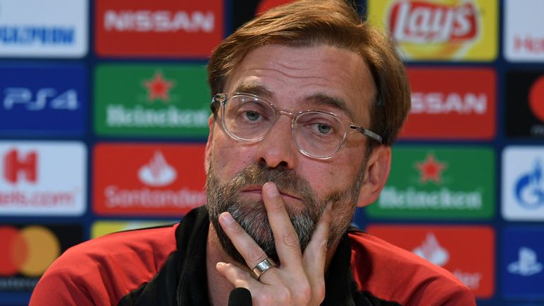 Liverpool&#39;s German manager Jurgen Klopp addresses a press conference on the eve of the UEFA Champions League, last 16, second leg football match Bayern Munich v Liverpool in Munich, southern Germany, on March 13, 2019.