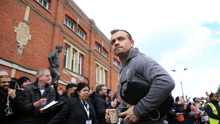 Shaqiri was an unused substitute at Fulham on Sunday