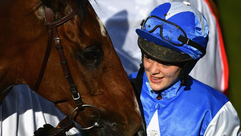 Lizzie Kelly during the Ultima Business Solutions Handicap Chase on Champion Day of the Cheltenham Festival at Cheltenham Racecourse on March 13, 2018 in Cheltenham, England