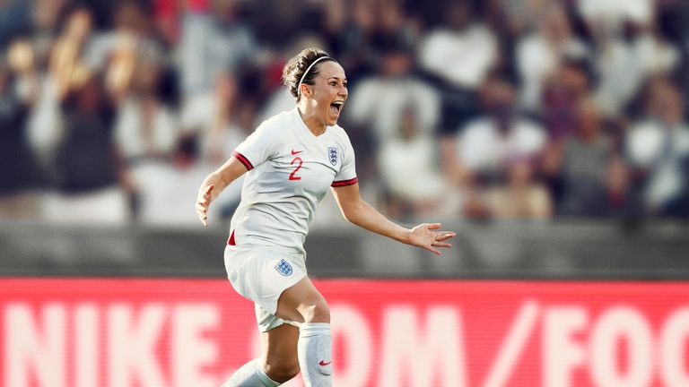 Defender Lucy Bronze in the new England kit
