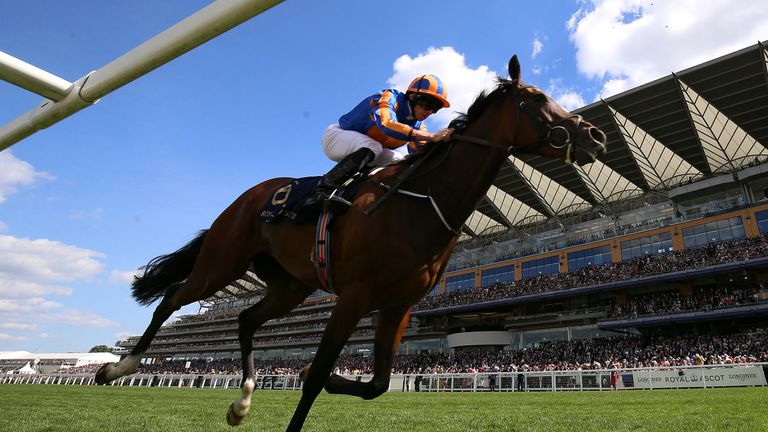 Jockey Ryan Moore on board Magic Wand wins the Ribblesdale Stakes during day three of Royal Ascot at Ascot Racecourse. PRESS ASSOCIATION Photo. Picture date: Thursday June 21, 2018. See PA story RACING Ascot. Photo credit should read: Nigel French/PA Wire. RESTRICTIONS: Use subject to restrictions. Editorial use only, no commercial or promotional use. No private sales.