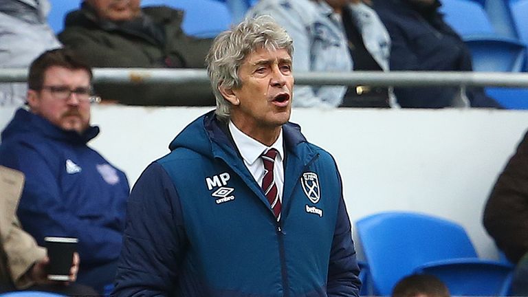 Manuel Pellegrini, West Ham manager during defeat at Cardiff