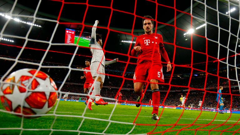 Mats Hummels was beaten by Virgil Van Dijk for the Dutchman to put Liverpool ahead on the night