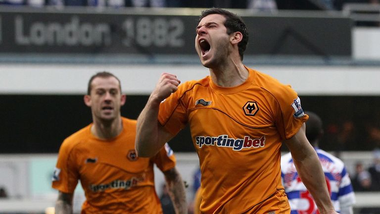 LONDON, ENGLAND - FEBRUARY 04:  Matthew Jarvis of Wolverhampton Wanderers celebrates scoring the equalising goal during the Barclays Premier League match between Queens Park Rangers and Wolverhampton Wanderers at Loftus Road on February 4, 2012 in London, England.  (Photo by Clive Rose/Getty Images)