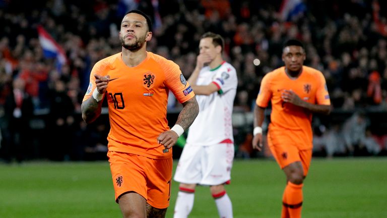 Memphis Depay shone during the Netherlands' 4-0 win over Belarus