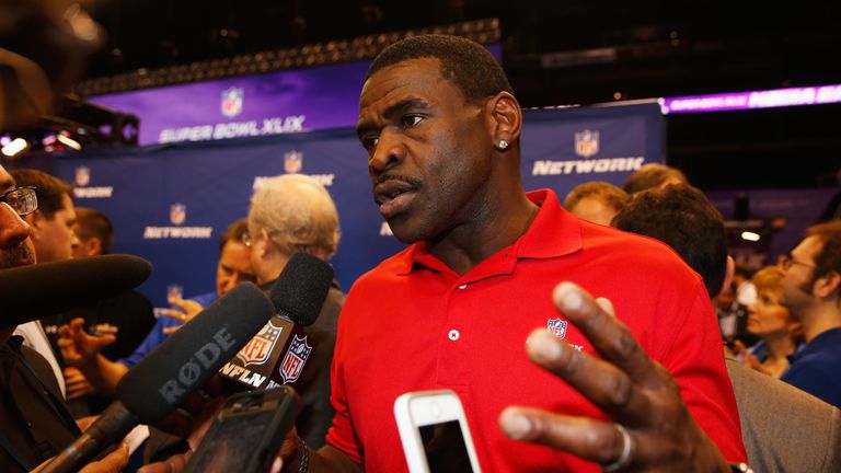 addresses the media at Super Bowl XLIX Media Day Fueled by Gatorade inside U.S. Airways Center on January 27, 2015 in Phoenix, Arizona.