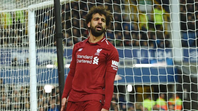 Mohamed Salah cut a frustrated figure against Everton