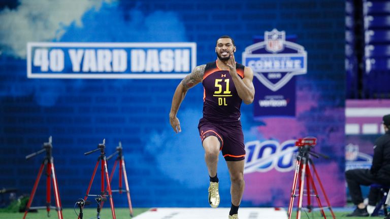 Montez Sweat ran a record-breaking 40-yard dash