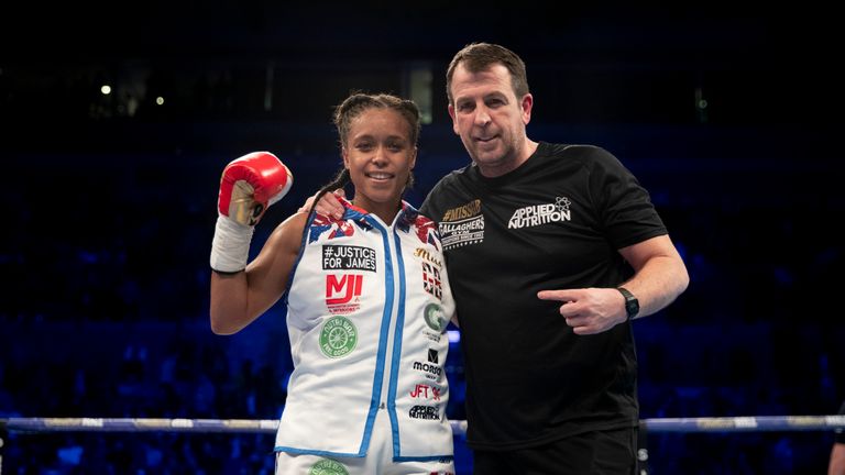 Natasha celebrates after claiming her first win at lightweight.