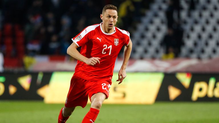 Nemanja Matic in action for Serbia
