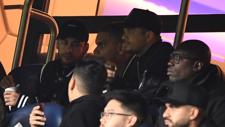 Neymar was watching the game from the stands due to injury
