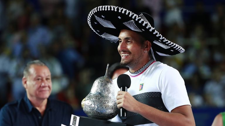 Nick Kyrgios is back in the winner's circle after beating Alexander Zverev to claim the Mexico Open and a first title since Brisbane last year