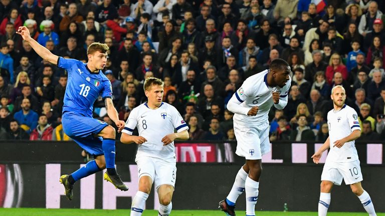 Nicolo Barella's deflected strike gives Italy the lead in Udine on Saturday
