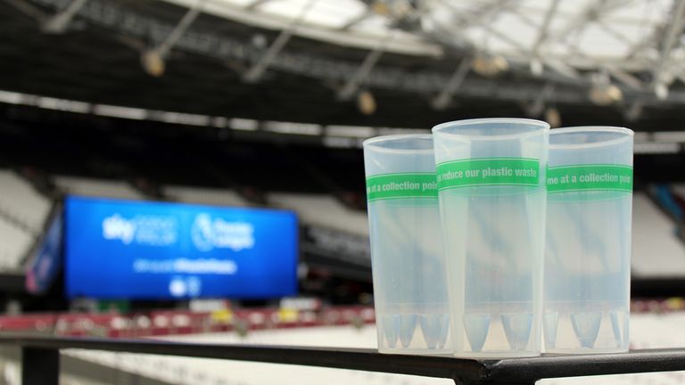 Reusable cups will be available for supporters at the London Stadium for this Saturday's game against Huddersfield Town.