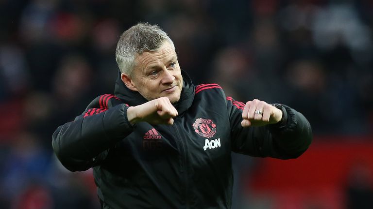 Ole Gunnar Solskjær walks off the pitch after the Premier League match between Manchester United and Southampton FC at Old Trafford on March 02, 2019 in Manchester, United Kingdom.