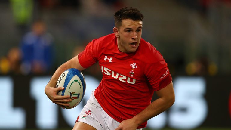 Owen Watkin playing for Wales