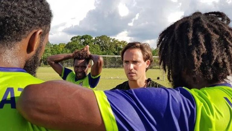 Munster taking a Vanuatu training session