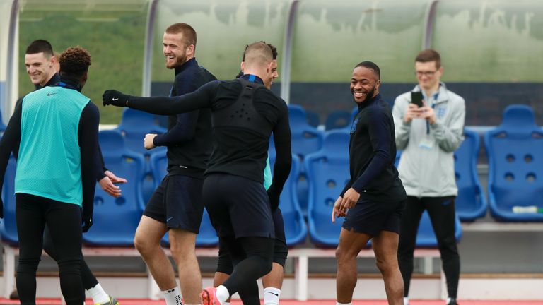 Raheem Sterling trained with the England squad on Thursday
