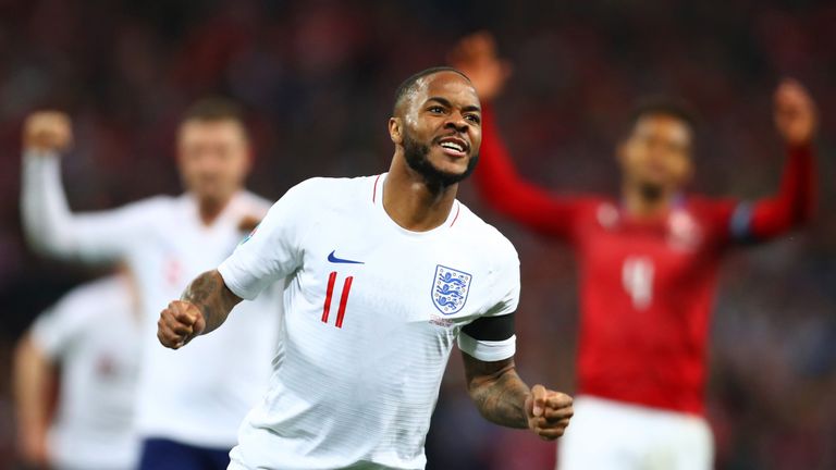 Raheem Sterling scored his first England hat-trick in the 5-0 win over the Czech Republic