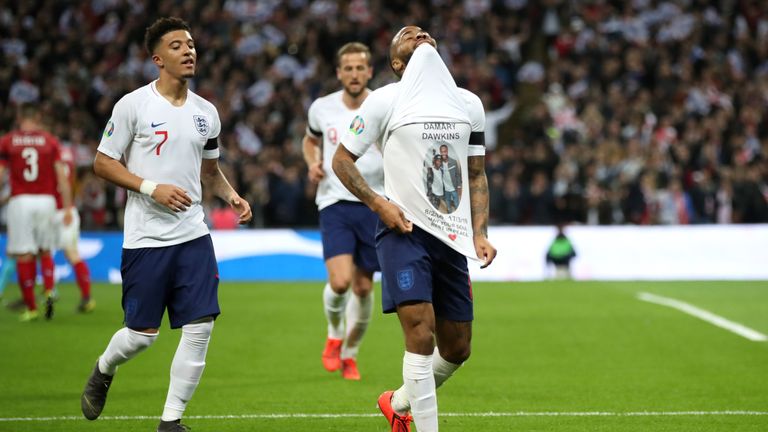 Raheem Sterling revealed a photo of him and Damary in his English jersey