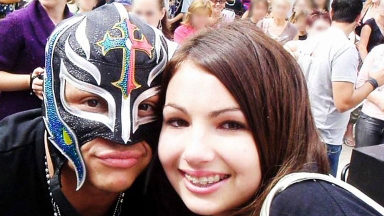 Billie Kay and Rey Mysterio - roster colleagues on SmackDown today - met up way back