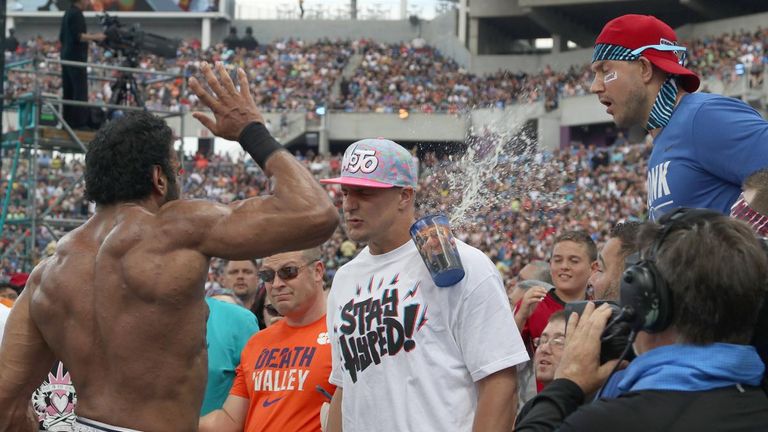 Gronkowski was involved in a ringside altercation with Jinder Mahal at WrestleMania 33