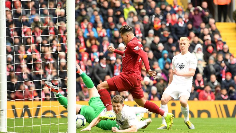 Roberto Firmino equalised for Liverpool from close range