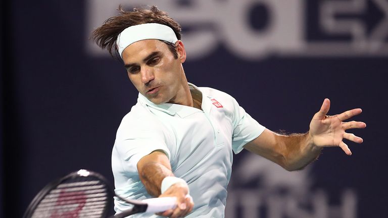 Roger Federer is into the third round at Hard Rock Stadium where he will face Filip Krajinovic