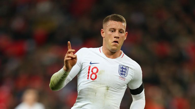 Ross Barkley in action for England during the European Qualifier against Czech Republic