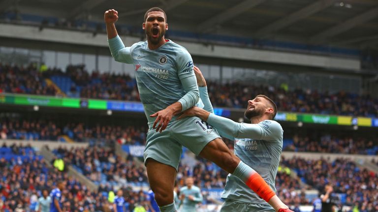 Ruben Loftus-Cheek celebrates his last-gasp winner for Chelsea at Cardiff