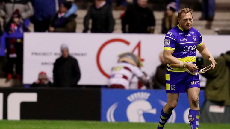 Ben Westwood after being sent off against Wigan