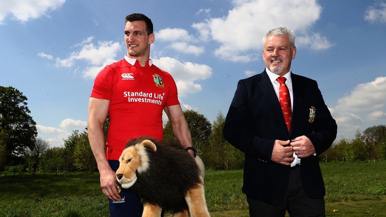 Sam Warburton and Warren Gatland pose for photos ahead of British and Irish Lions tour of New Zealand