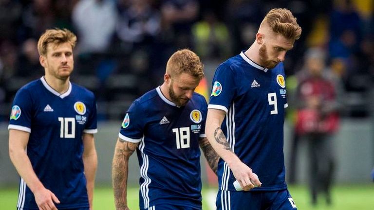 Scotland's players trudge off after a defeat Craig Gordon called as bad as any they have suffered