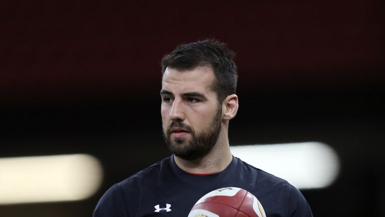 Wales' Scott Baldwin during a captain's run at the Principality Stadium, Cardiff.