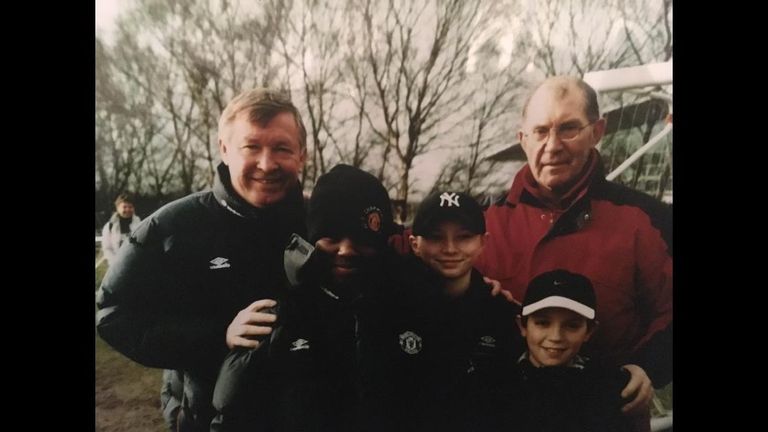 Febian Brandy pictured alongside Sir Alex Ferguson as a youngster
