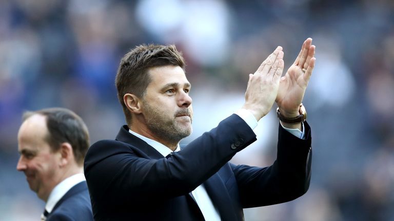 Mauricio Pochettino salutes fans at Tottenham Hotspur Stadium